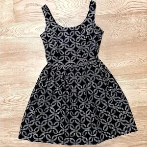 Black and White Fit and Flare Dress